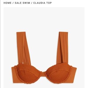 WeWoreWhat Claudia Bathing suit in Camel Fishnet